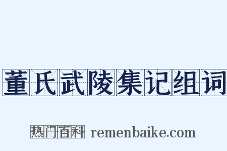 董氏武陵集记组词是什么意思的图片